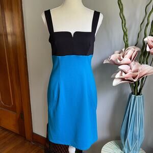 Derek Lam Pencil Dress Sweetheart Neck Knee‎ Length Color Block Size Small